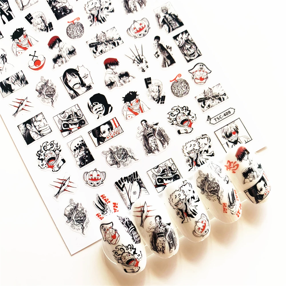 Newest TSC-403-409 Red Beauty series 3d nail art sticker nail decal stamping export japan designs rhinestones