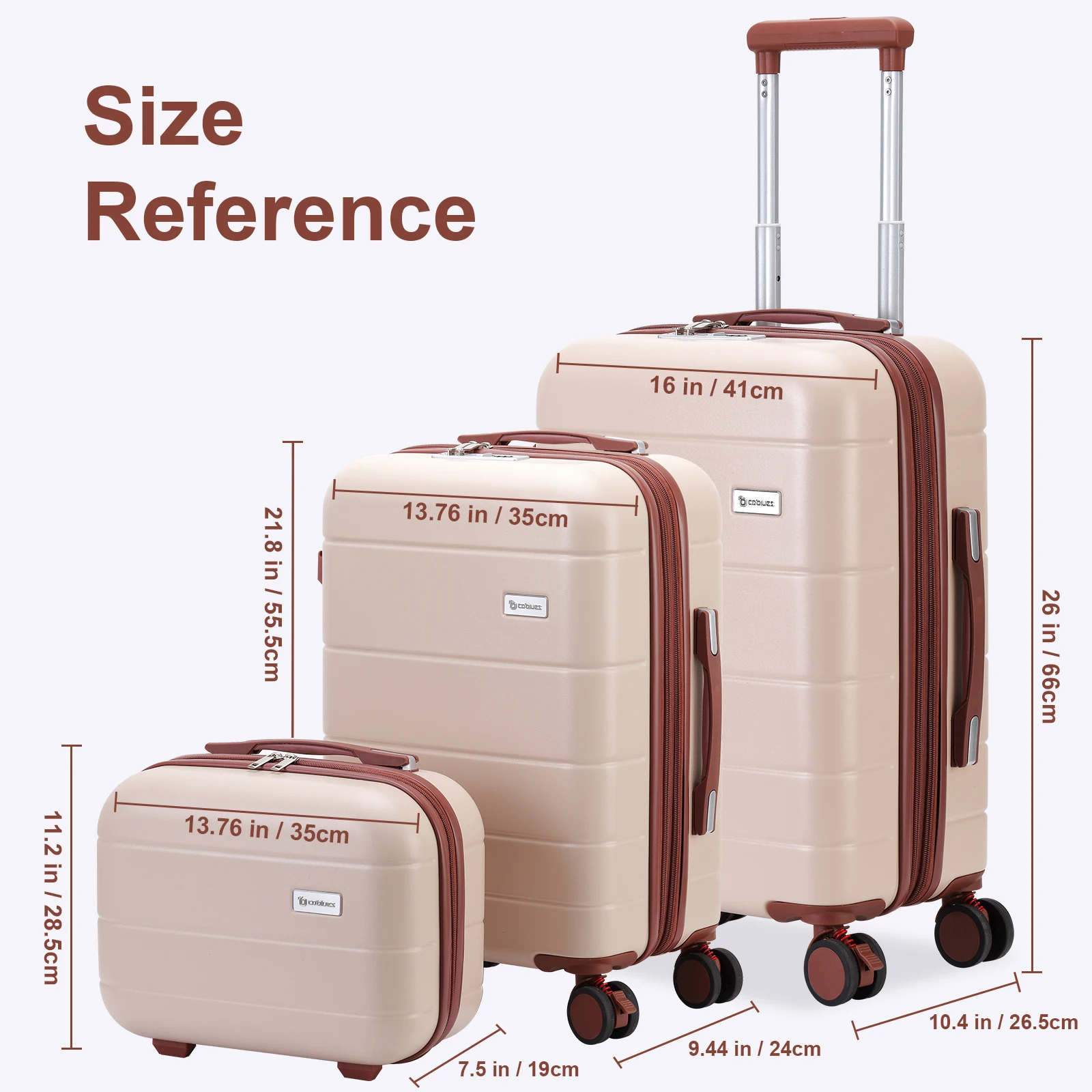 1-teiliges Set aus geräumigem, handgeführtem Gepäck, erweiterbarer Trolley-Koffer mit Nass- und Trockenfach, Zollschloss, stoßdämpfenden Bremsen, geräuscharmen Universalrädern, geeignet für Reisen, Urlaube und Geschäftsreisen – Detail 2