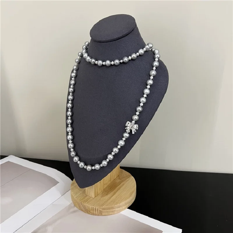 

Natural Akoya White 5-6mm Grey Gray 9-10mm Real Pearl Long Nice Necklace 27“ Earrings Bracelet 7.5-8” Set At Daily Free Shipping