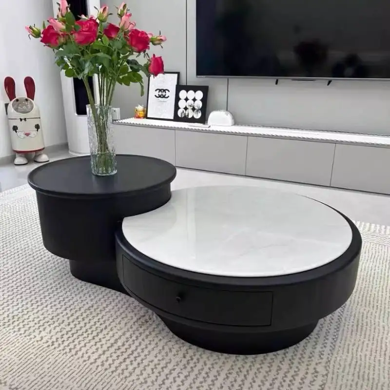 

Белые круглые журнальные столики, черный дизайн, украшение, скандинавские современные журнальные столики, мебель для гостиной, салона, Muebles Para Hogar