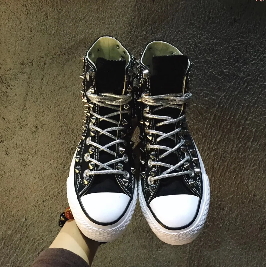 High top spikes custom street dance canvas fashion men\'s and women\'s integrated sports casual shoes plus size 35-46