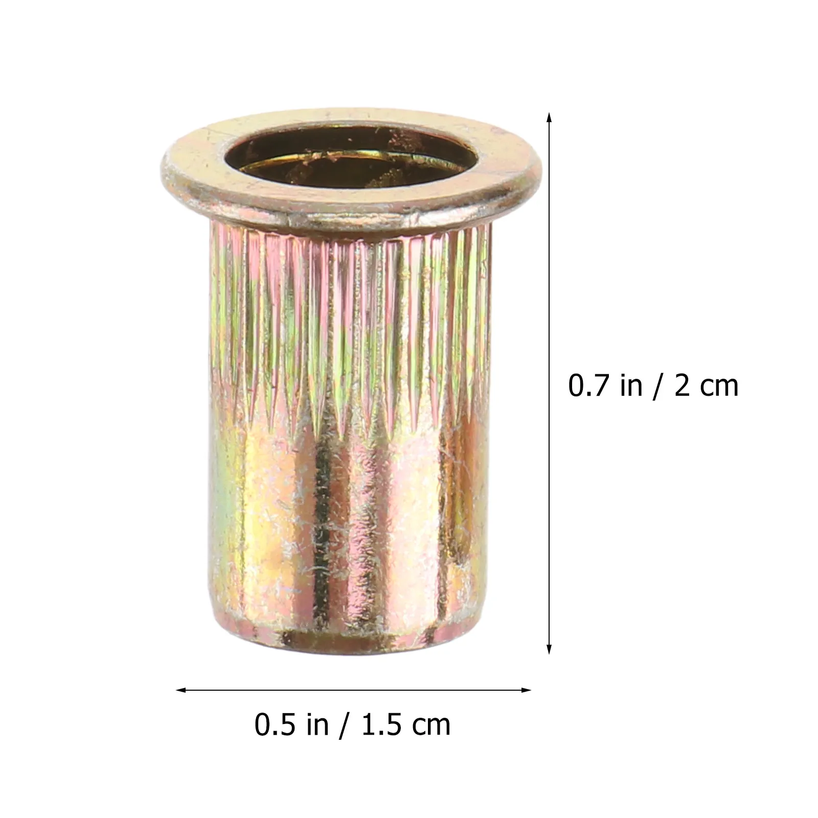 100 Pcs Nuts Assorted Rivet Inserts Kit Flat Threaded Metal Fasteners Assortment Blind Carbon Steel