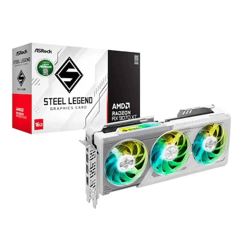 Asrock Radeon Rx 9070 Xt Steel Legend D6 16Gb Daewon Cts / الشحن المحلي / منتج أصلي / تغليف آمن