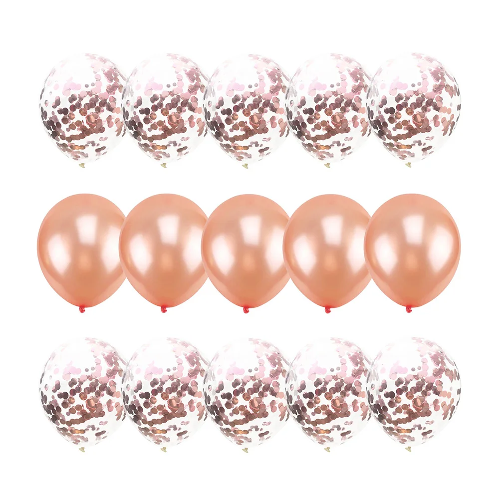 

30Pcs Confetti Balloon Set Solid Color Wedding Proposal Clear Glitter Party Balloons Rose Gold Decorative Photos