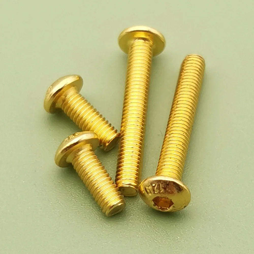 10pcs M3 Gold-plated Hexagon Socket Head Cap Screws Aeromodelling RC Drift Car Frame Grade High Strength Connection Fixing Screw