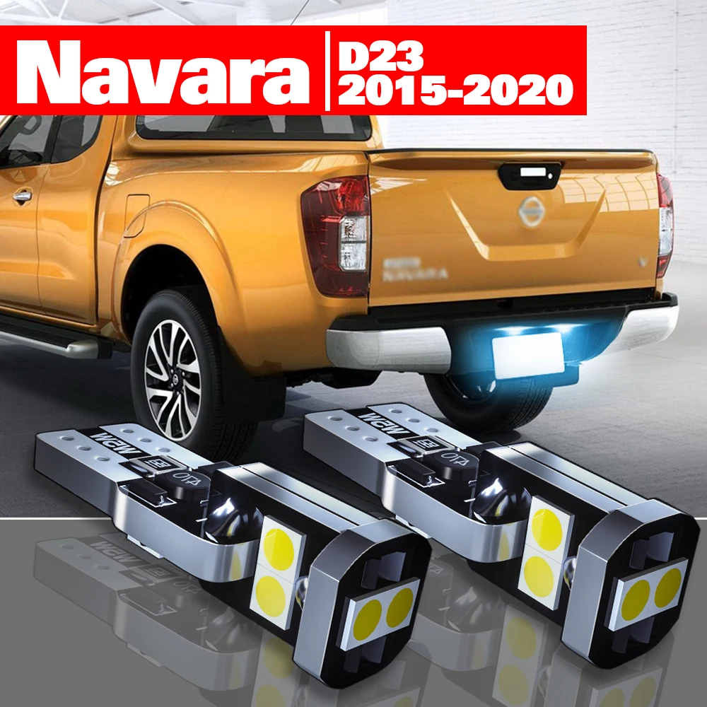 For Nissan Navara NP300 D23 2015-2020 Accessories 2pcs LED License Plate Light 2016 2017 2018 2019