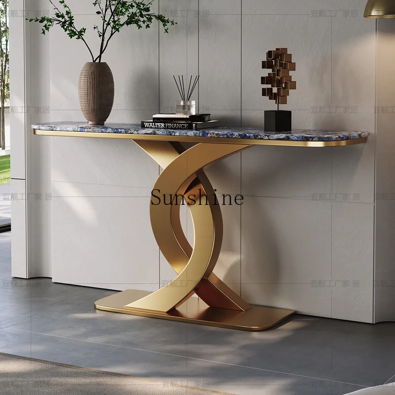 

Italian light luxury hotel lobby club large apartment art wall corridor entrance table
