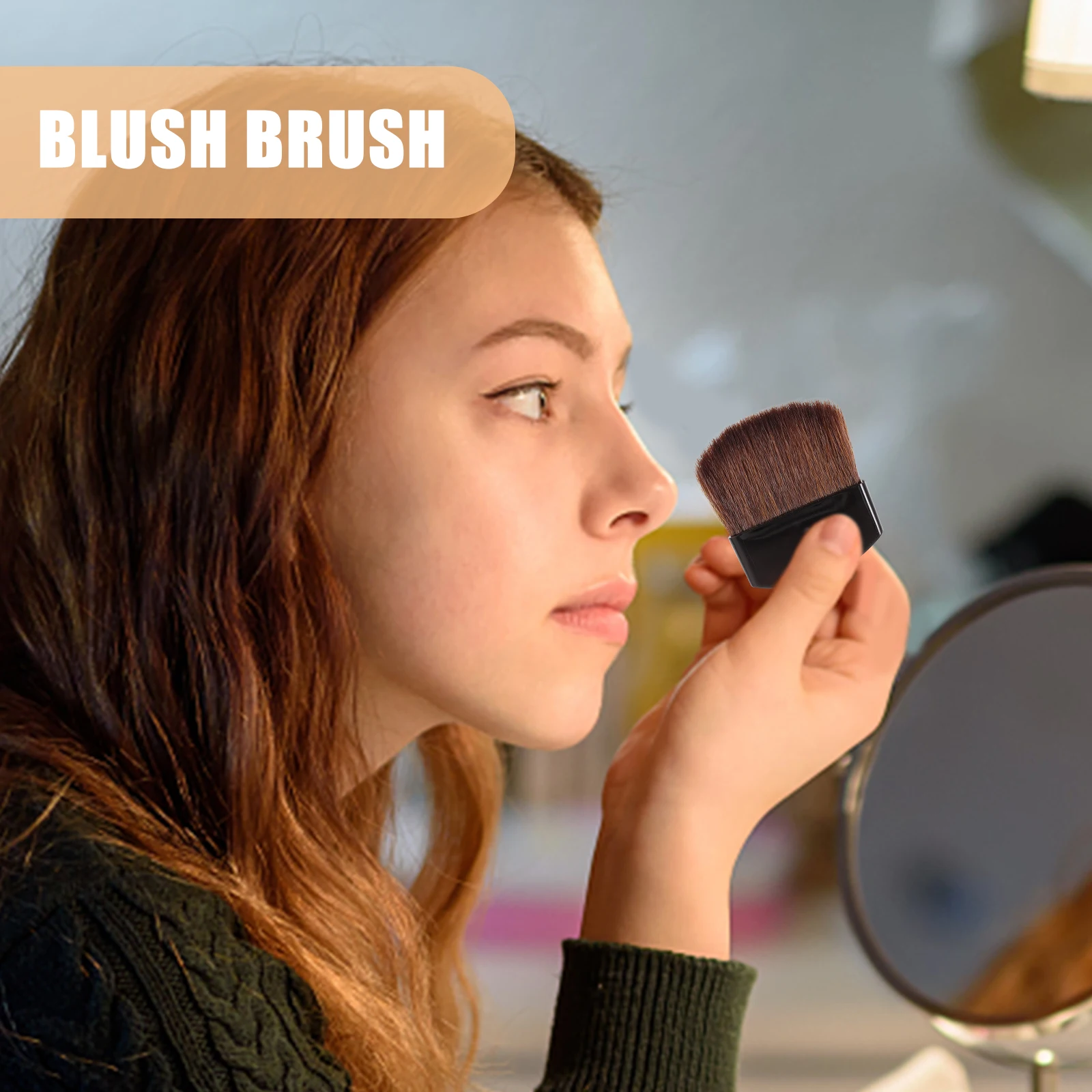 

4pcs Makeup Brushes Half Circle Square Flat Blush Powder Brush for Cheeks Small Size Mini Cosmetics Tools Soft Bristles