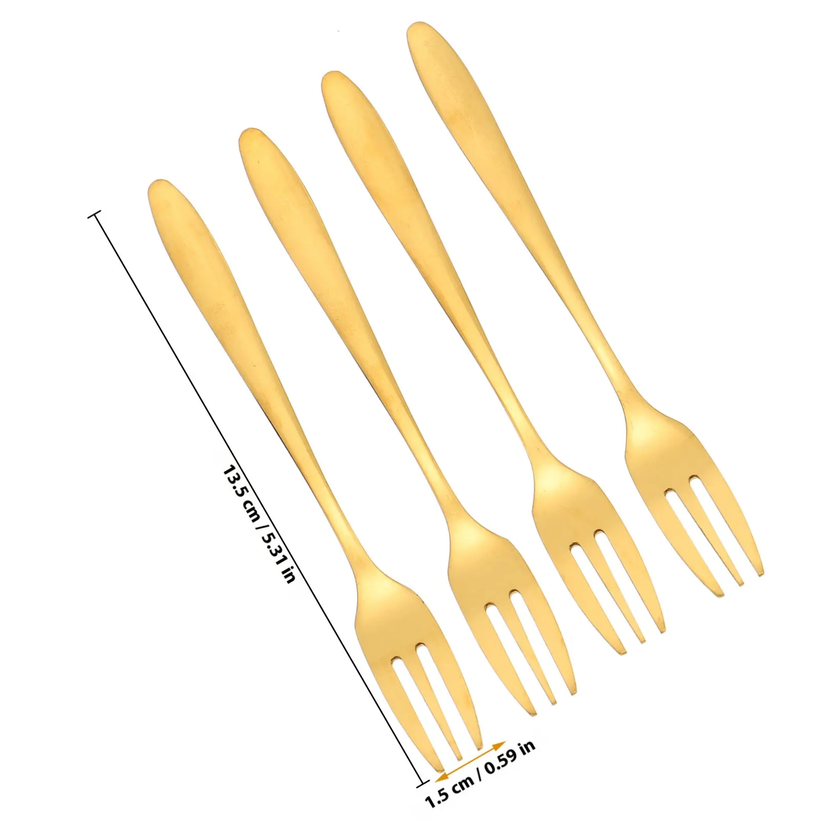 4Pcs Fruit Forks Stainless Steel Cake Forks Three Prong Food Picks for Birthday Party Dessert Snacks and Salads