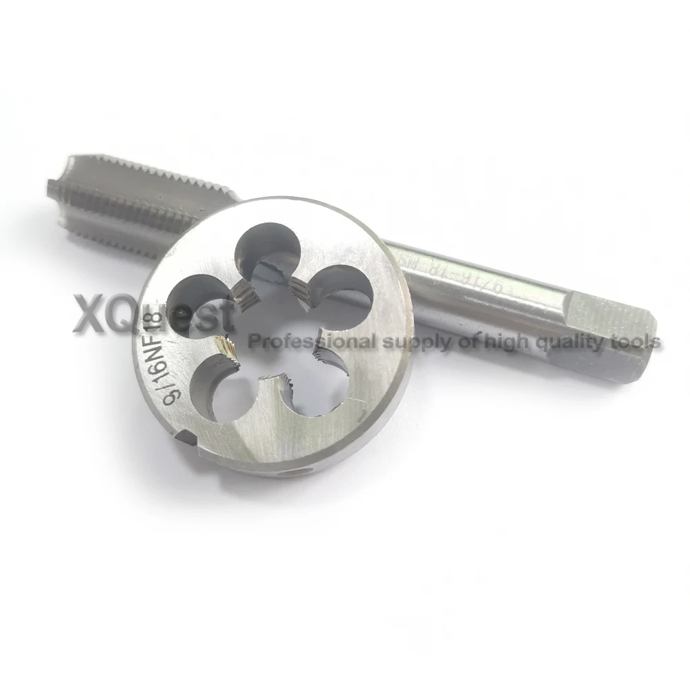 Right Hand HSS machine Unified thread plug tap and die set UN 9/16 5/8 11/16 Fine screw Round dies taps pitch 12 14 16 18 20 24