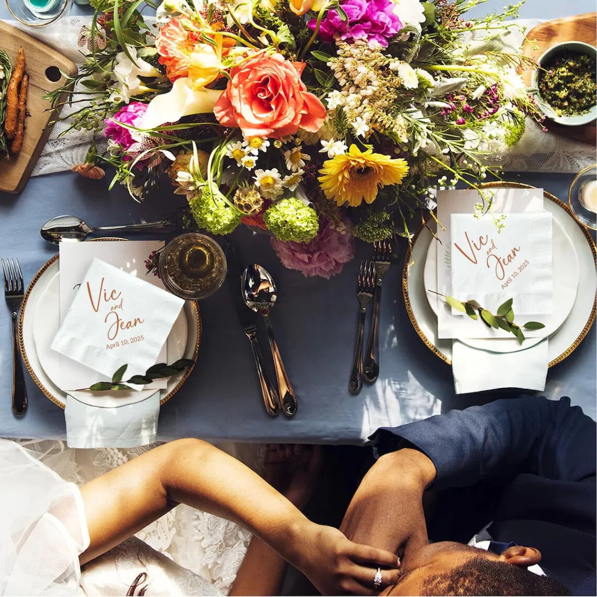Personalized Paper Napkins for Wedding Custom Napkins of Your Name&Date Disposable Napkins for Baby Shower Hen Party Deco