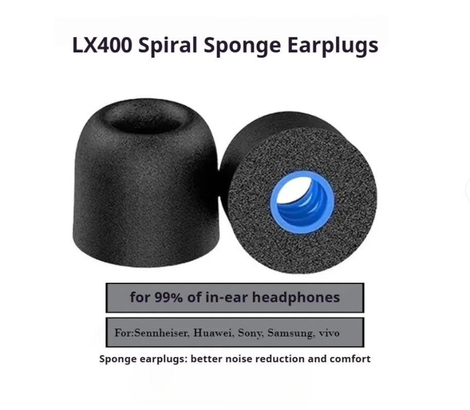 

3 пары универсальных спиральных насадок из пены с эффектом памяти для наушников Sennheiser Huawei Sony Samsung Vivo, наушники-вкладыши с губкой