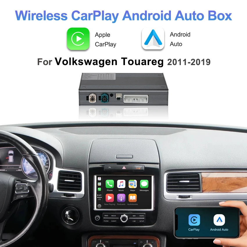 

Wireless Carplay Android Auto for Volkswagen Touareg 2011-2019 with GPS Navigation Car Radio Multimedia Player OEM Menu