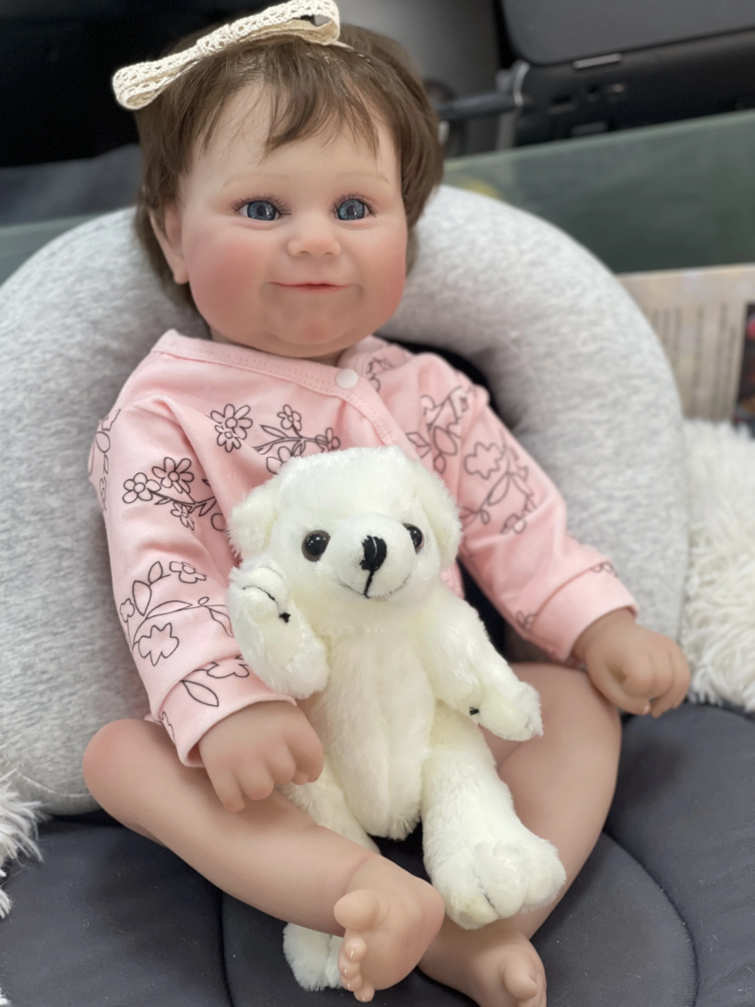 48CM Maddie Cloth Body/Full Vinyl Body Already Finished Paint Lifelike Reborn Doll With Visible Veins Hand Rooted Hair