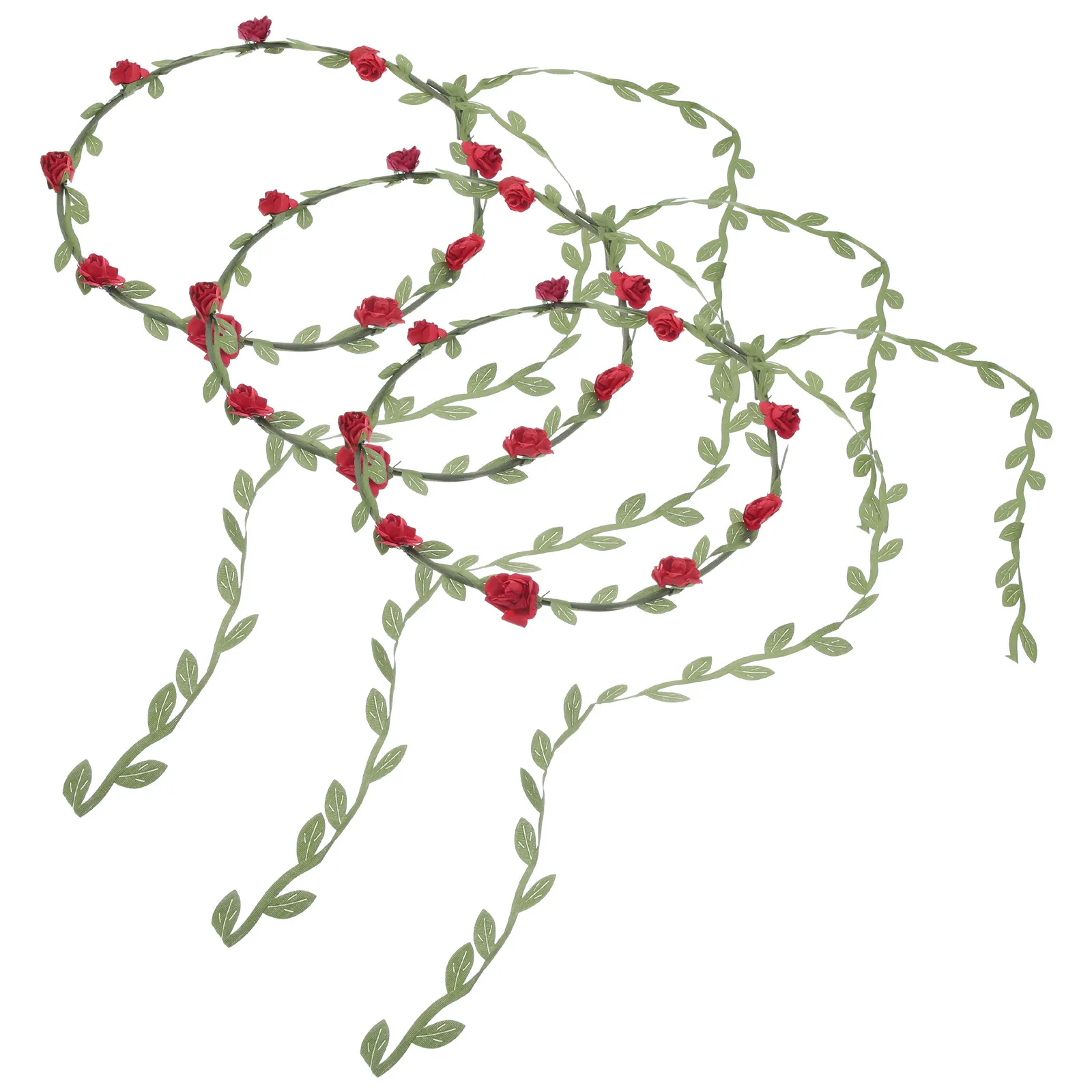 3Pcs Leaf Hair Wreath Floral Crown Flower Headband for Women Elegant Lightweight Adjustable Wedding Birthday Prom Engagement Tea