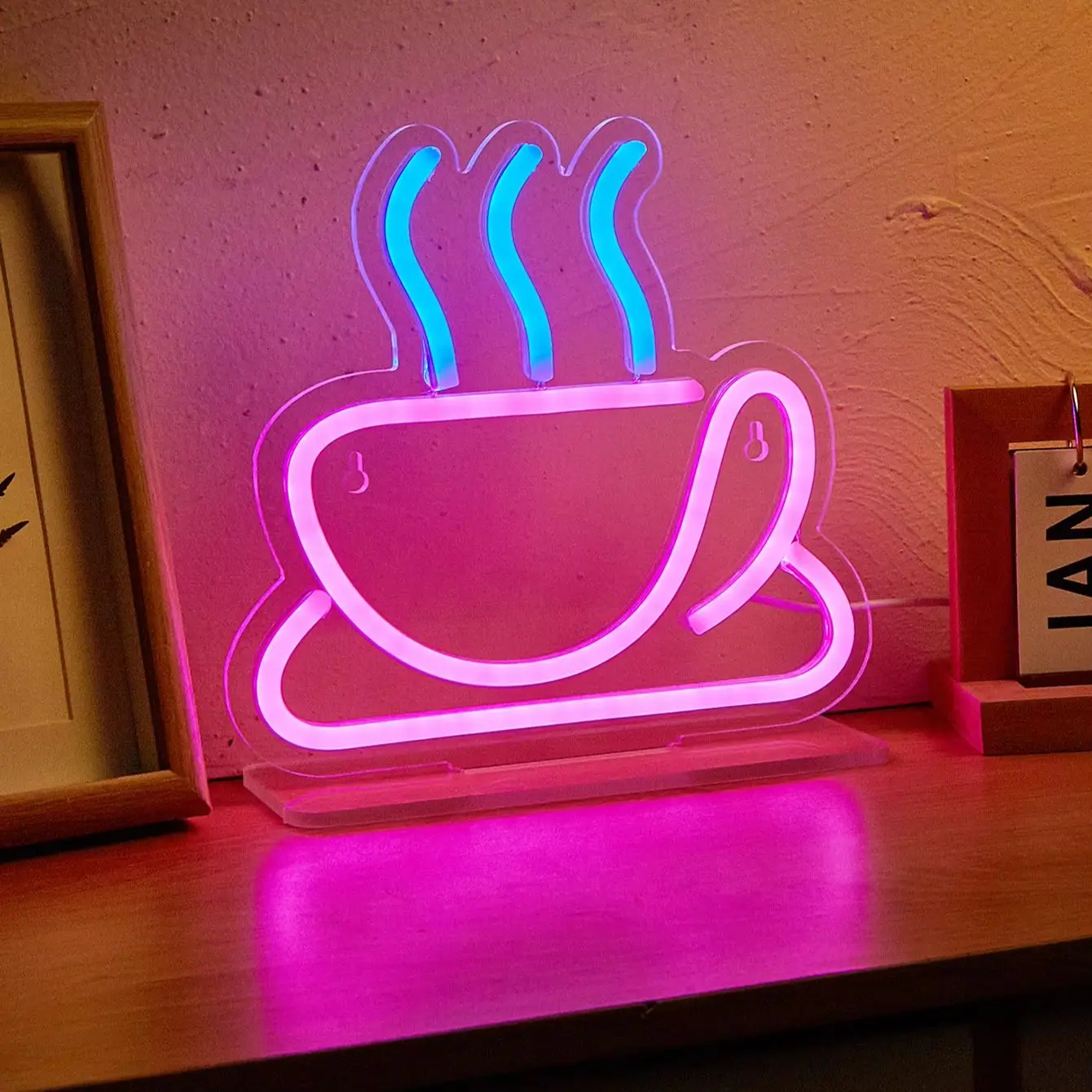 Chi-buy LED Neon Desktop Coffee Cup USB Powered Neon Signs Decor Lamp Signs Birthday Gift Wall Art For Bedroom Room Bar Shop view 4