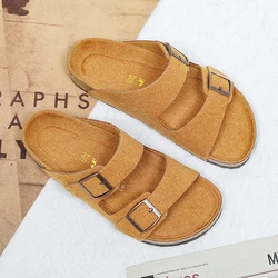 Summer men and women slippers Birken men slippers suede outdoor durable non-slip luxury sandals fashion beach cork flat slippers