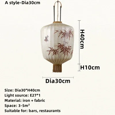 Traditionele Lantaarn Schilderij Hanglamp Handgemaakte Stof Lampenkap Chinese Lantaarn Hotel Bamboe Decor Restaurant Verlichting