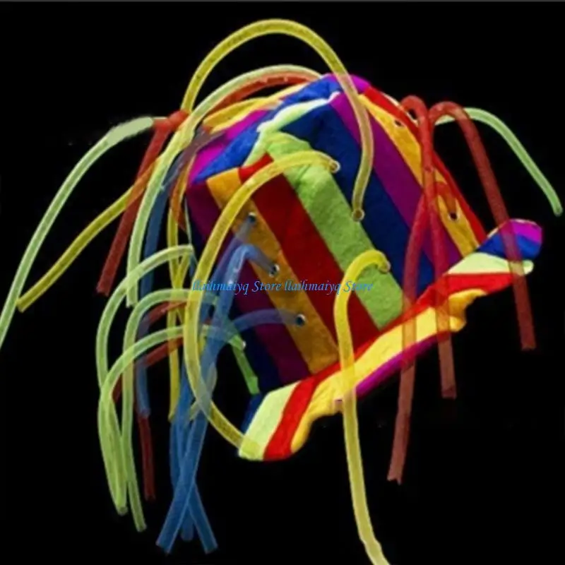 

573B Novelty-Clown Hat Rainbow LED Hat Night Club Hat Adult Teenager Head Accessories