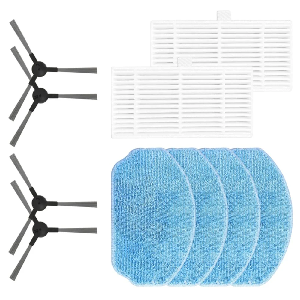 Compatible Spare Parts For Midea I2A/Conga 999/Deerma S40=: Side Brush, Filter & Mop Cloth Set For Home Cleaning Parts