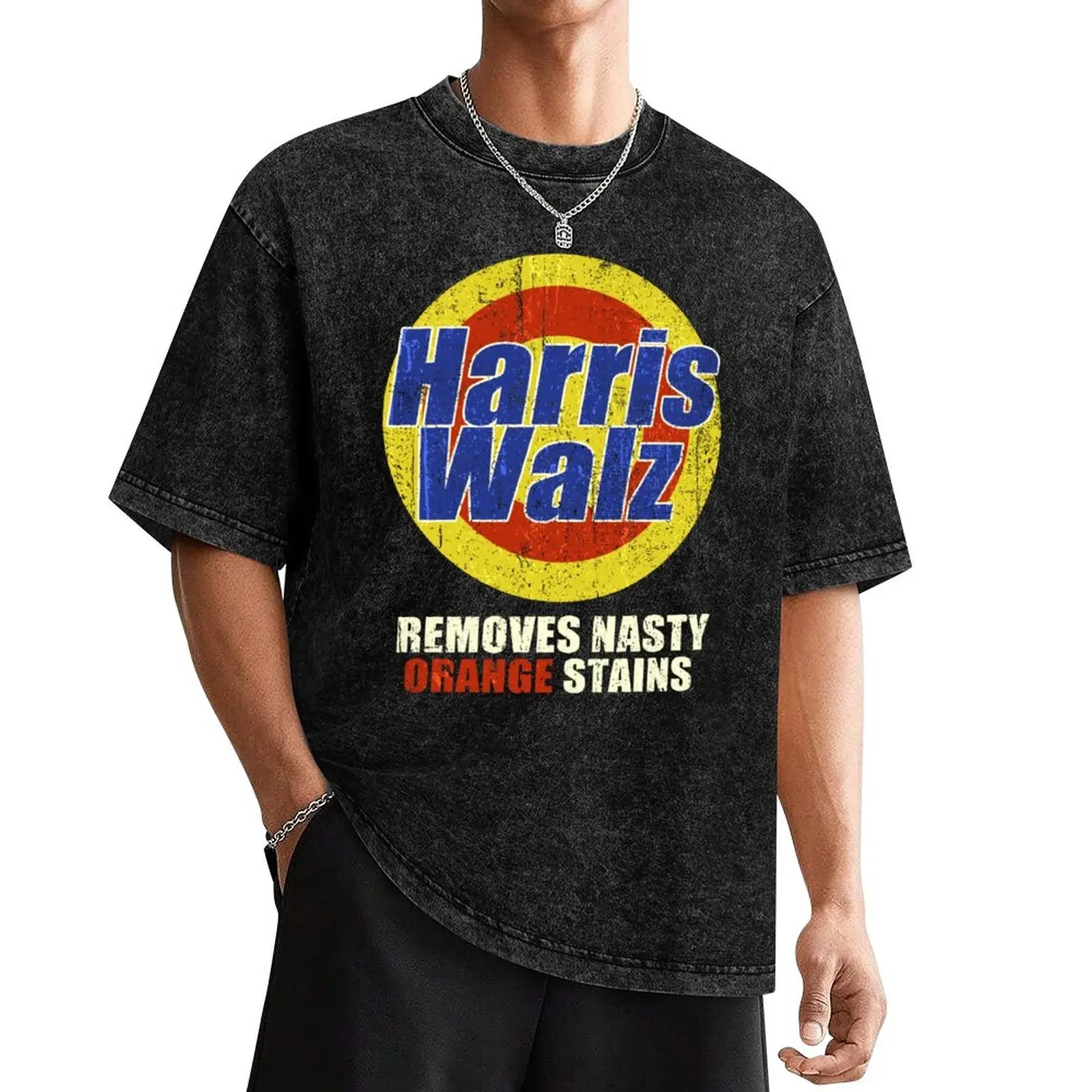 Harris Walz Removes Nasty Orange Stains T-Shirt blacks oversized t shirt mens t shirts top quality