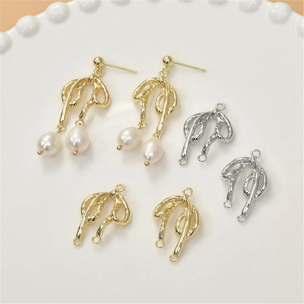 Color Retention 14K Copper-plated Real Gold Cute Bow Pendant DIY Necklace Bracelet Earrings Handmade Beaded Accessories Material