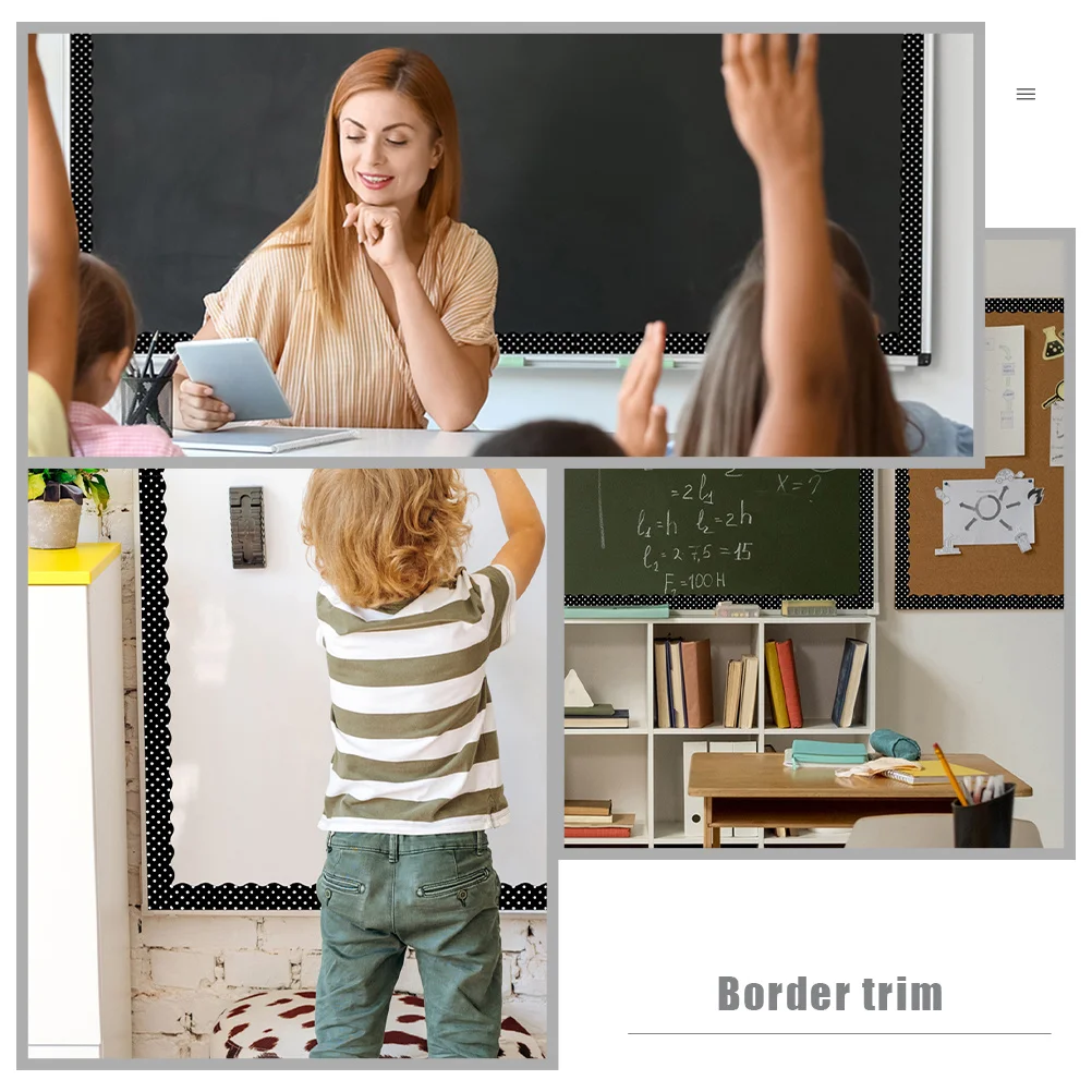 

12Pcs Magnetic Bulletin Board Border Decorative Trim Removable PVC for Classroom Blackboard Whiteboard