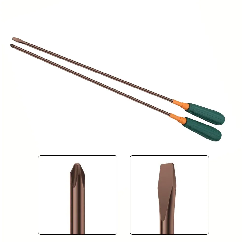 1/2pcs 420mm Long Handle Screwdriver Set Slotted Cross Batch Head Alloy Steel Magnetic Extended Long Rod Long Handle Screwdriver