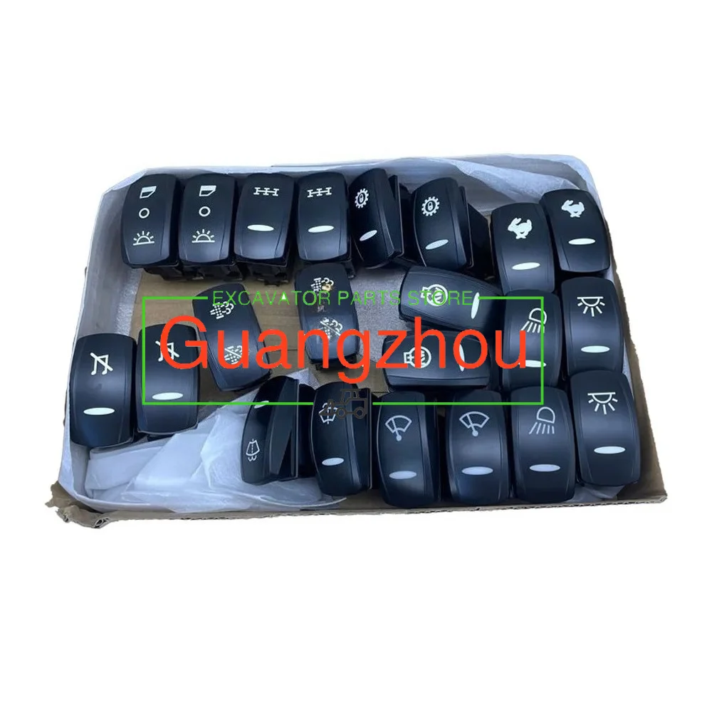 Rocker Switch for Cab Accessories Wiper Water Spray Lock Switch Excavator Parts