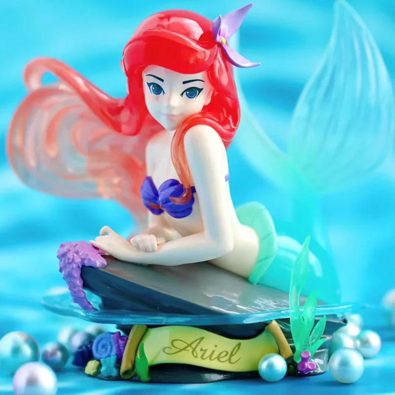 Disney Princess Art Gallery Series Mermaid Beauty Fish Ariel Action Figure Toys Cartoon Collection Model Toy Decoration Kid Gift