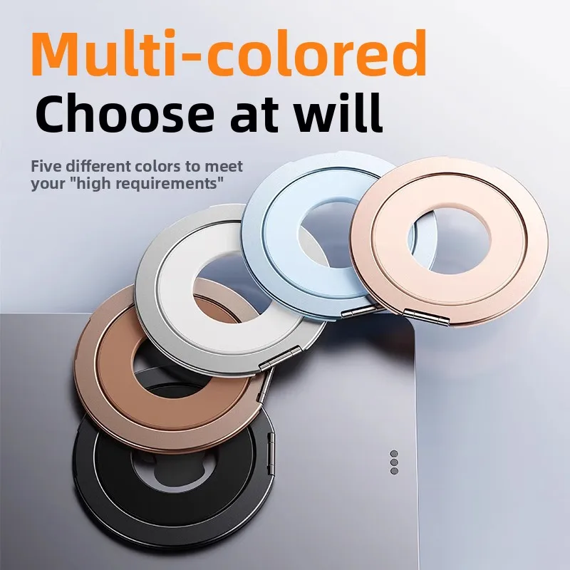360° Rotation Metal Tablet Ring Stand for Apple/Huawei/Xiaomi & IPad air 8 12th Foldable Adhesive Back Car Magnetic Holder
