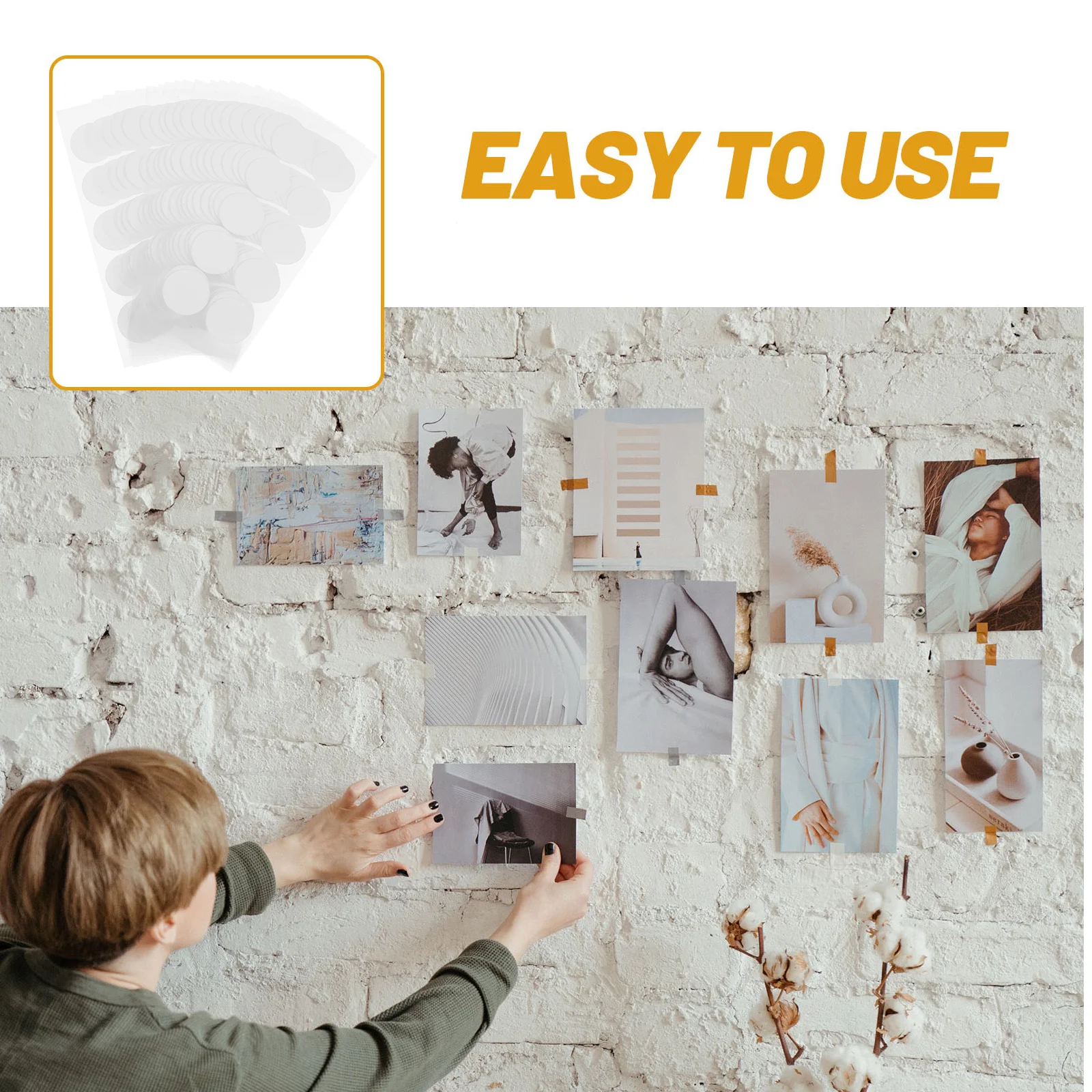 1 Set No Trace Punti adesivi biadesivi Trasparente Mastice appiccicoso rimovibile Adesivi a punti rotondi impermeabili per poster da appendere alla parete
