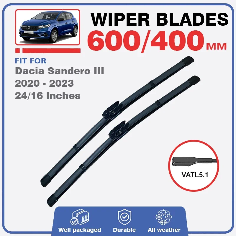 For Dacia Sandero III 2020 - 2023 Car Front Wiper Blade Streetway Renault Logan Taliant Accessories Window Windscreen Windshield