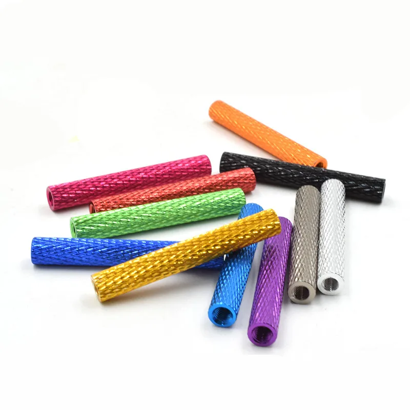RUITAI10pcs/lot M3 Colourful Knurled Aluminum Standoff Spacer Column Aluminum Rods M3x6/8/10/12/15/20/25/28/30/35/37/40/45/50