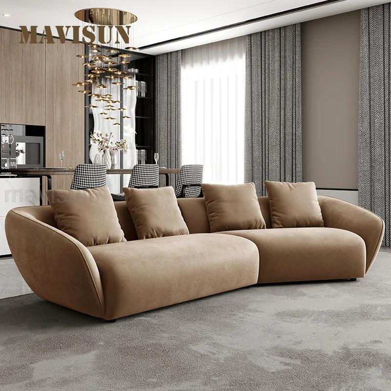 Technology Cloth Sofa Curved Modern Minimalist Size Living Room Living Room Sofa Customized Meubles Salon Nordic Furniture