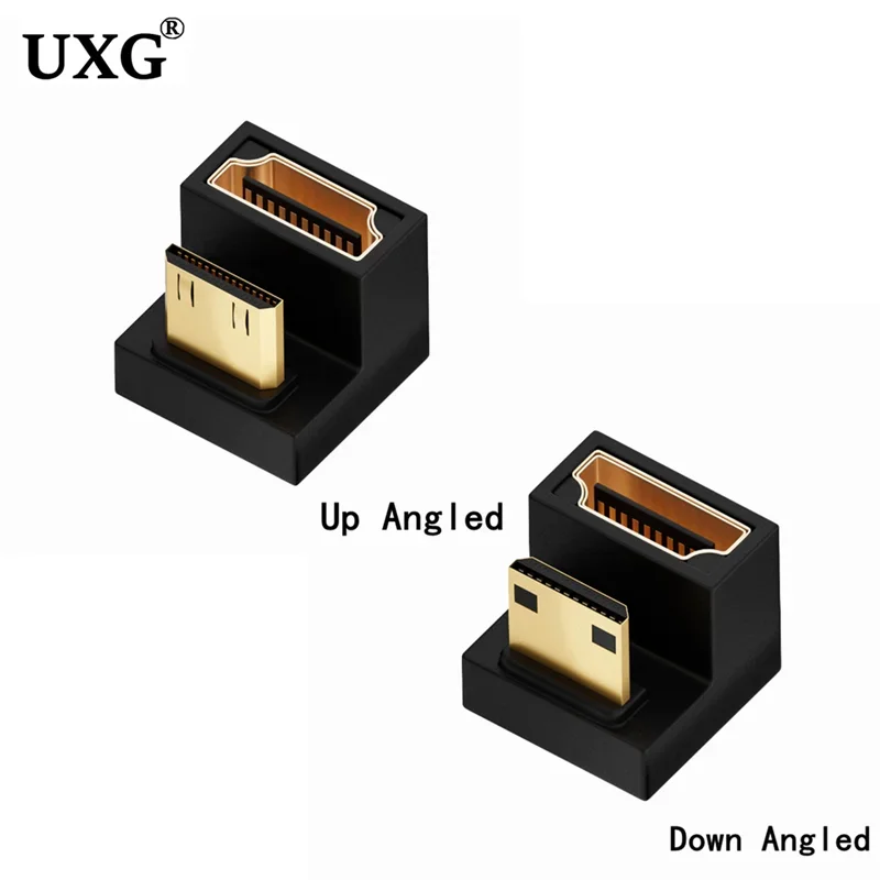 محول L لأعلى ولأسفل بزاوية 360 درجة ذكر عالي الدقة إلى HDMI متوافق مع 2.1 فولت تمديد أنثى 4K 8K 60 هرتز 120 هرتز