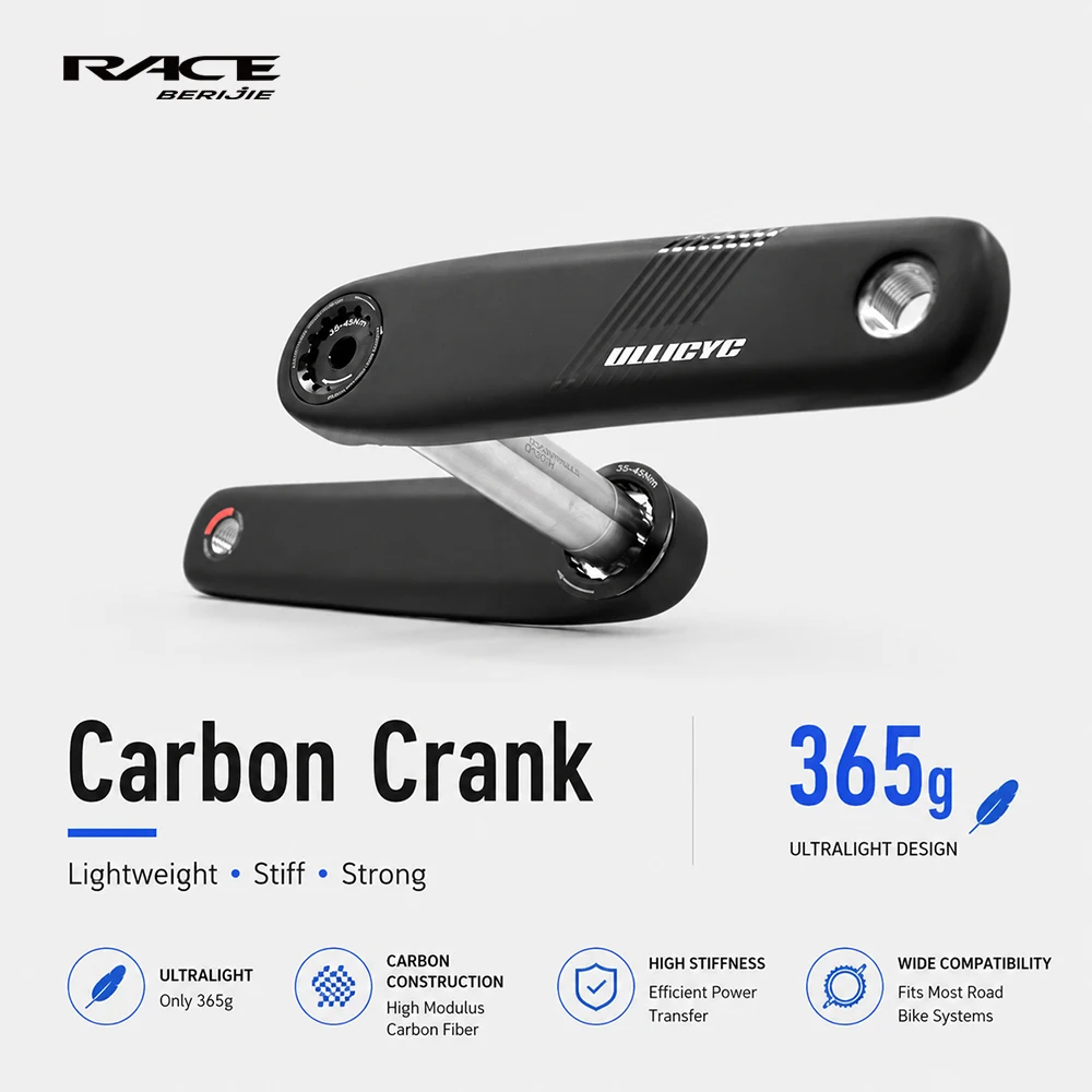 365g Road/RACE Bike Crankset 165-175mm Road Carbon Crank,Titanium Axle 24 DUB Crankset,For EASTON Interface Spider Bicycle Parts