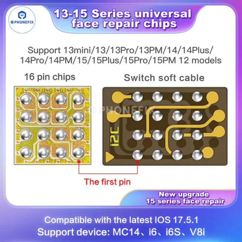 I2C FA05ชิปวงจรรวมจุด A037เมทริกซ์ชิป IC สำหรับ iPhone X-15 Pro iPad Pro 3 4 Face ID ซ่อมแซม MC14 i6S