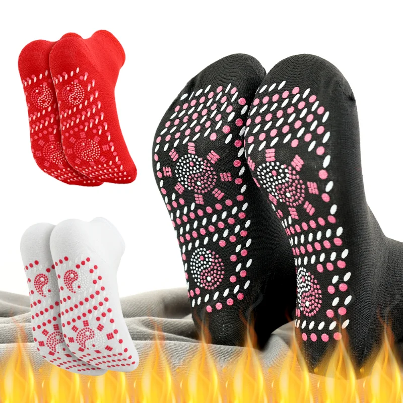 Self Heating Socks Comfortable Health Care Medium Tube Sock Feet Massage Heating Breathable Tourmaline Socks Relieve Leg Fatigue