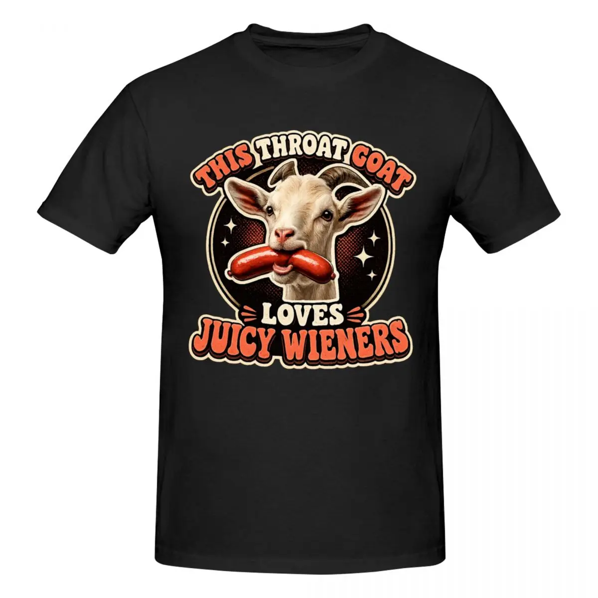 Men Funny Throat Goat This Throat Goat Loves Juicy Wieners Funny T Shirt Vintage O-neck Cotton T Shirts