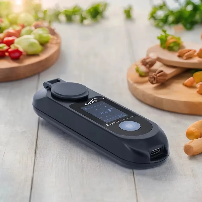 Manufacturer's Digital Sugar Juice Refractometer 0-90% Brix Precision Measurement ATC Function for Sugary Beverages and Foods