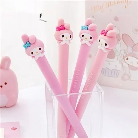 Sanliou Neutral Pen Melody Kitty Cat Corner Cartoon High Beauty Primary School Lovely Silicone Black Water Pen Stu Stationery