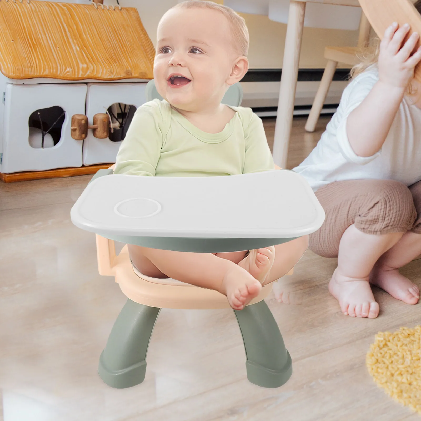 كرسي طعام للأطفال، صينية كبيرة، وقت تناول الطعام، طاولة مقعد الطفل، كرسي مرتفع، تغذية الأطفال الصغار، معزز بلاستيكي، عشاء للأطفال #4