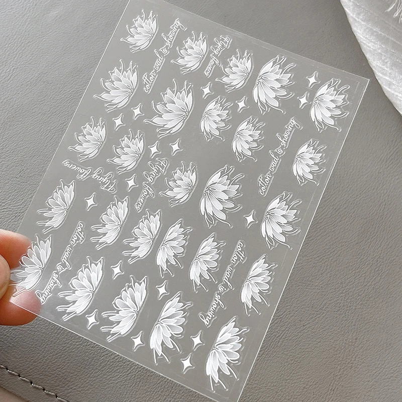 Tianyi Butterfly Flower Nail Stickers Four Star Exquisite Light Luxury Style Flat With Adhesive Nail Decorations