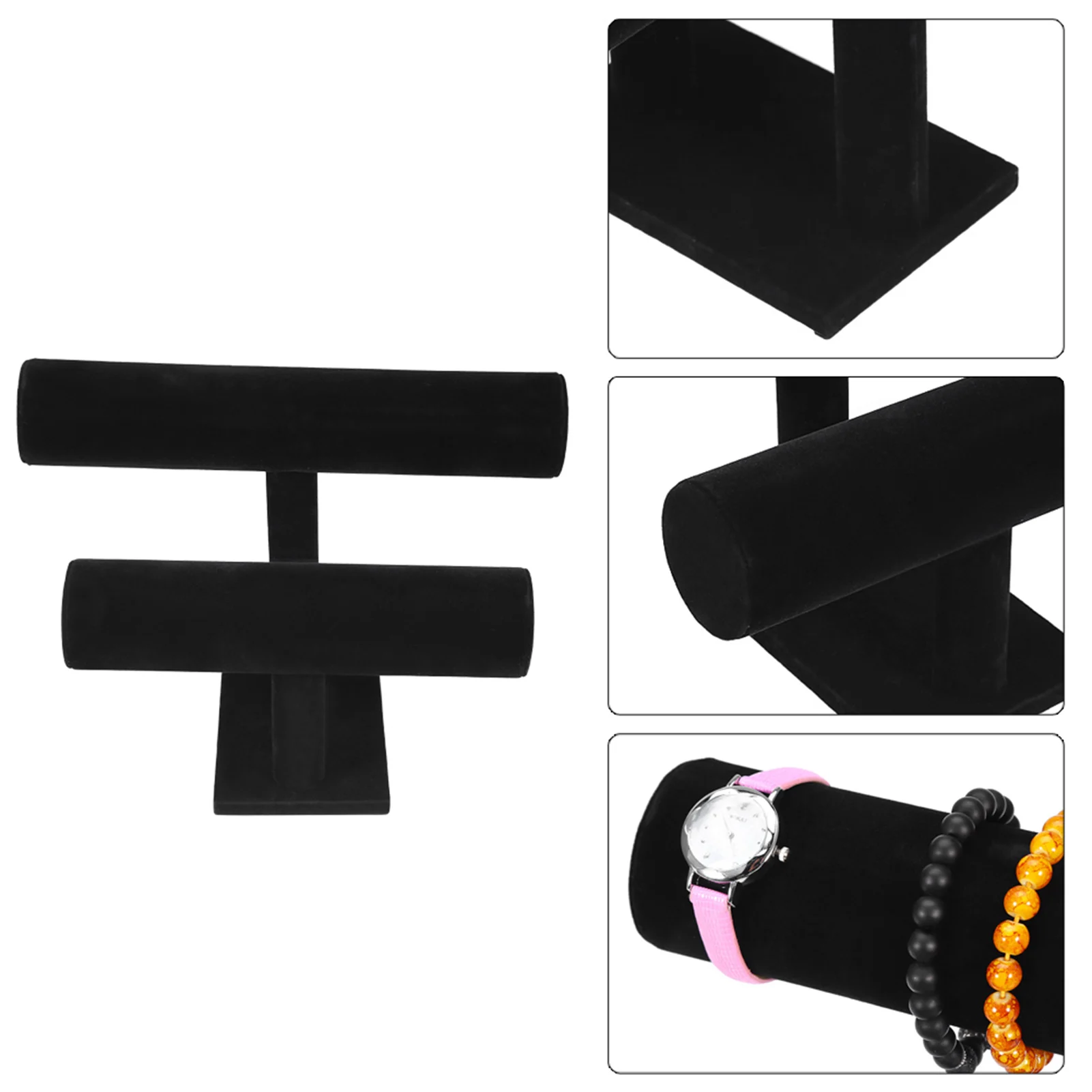 2Types Jewelry T Bar Stand Jewellery Necklace Watch Bracelet Display Organizer Rack Holder Jewelry Stand Bracelet Display Stand