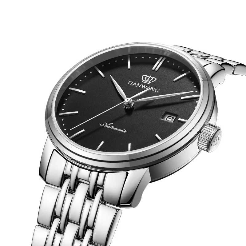 TIAN WANG Men Watches Business 39.5mm Automatic Mechanical Watch Stainless Steel Waterproof Wristwatches For Christmas Gifts