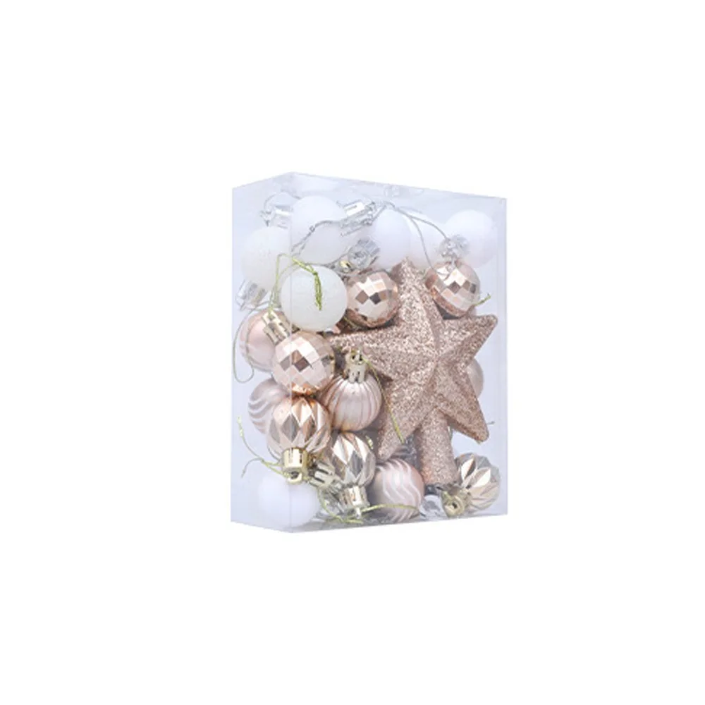 

36pcs Plastic Christmas Ball Ornaments Glitter Special-shaped Christmas Tree Topper Electroplated Shatterproof