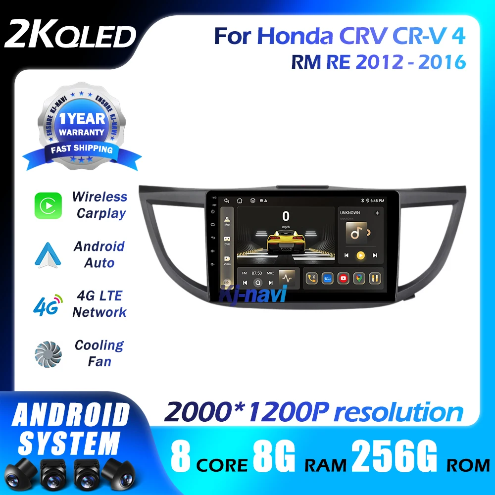 

Android 14 для Honda CRV CR-V 4 RM RE 2012-2016 мультимедийный автомобильный GPS 4G lettor QLED видео Авторадио Навигация автомобильное радио