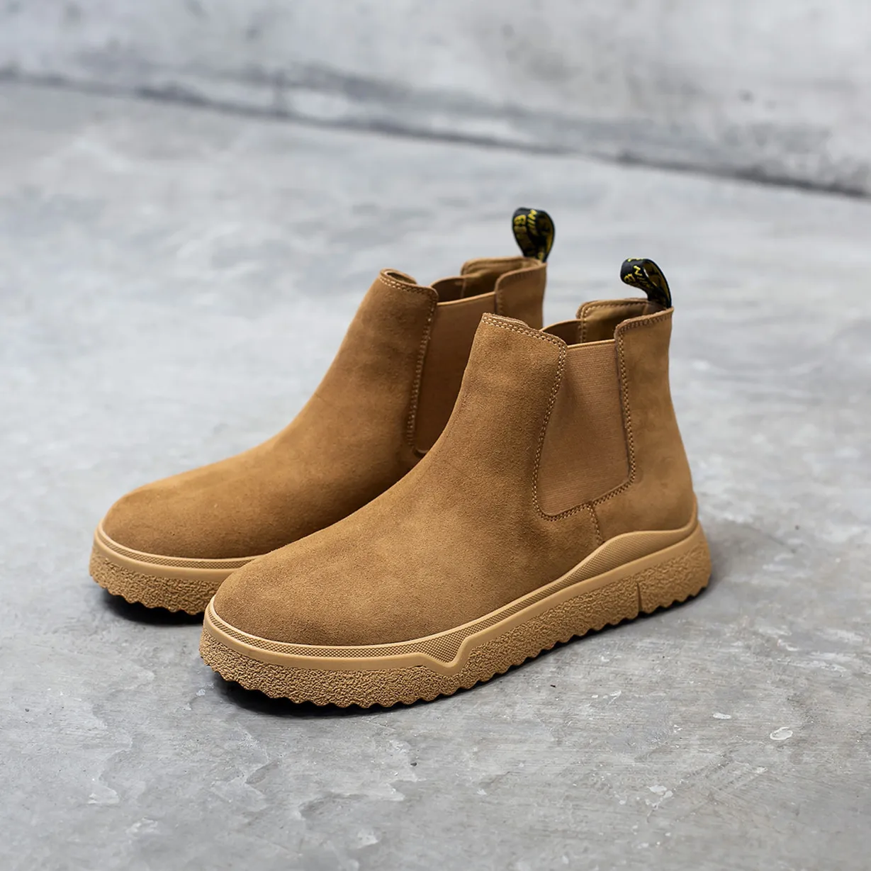 

Осенние высокие ботинки, мужские повседневные короткие ботинки из натуральной кожи в британском стиле, универсальные ботинки челси средней длины в стиле ретро