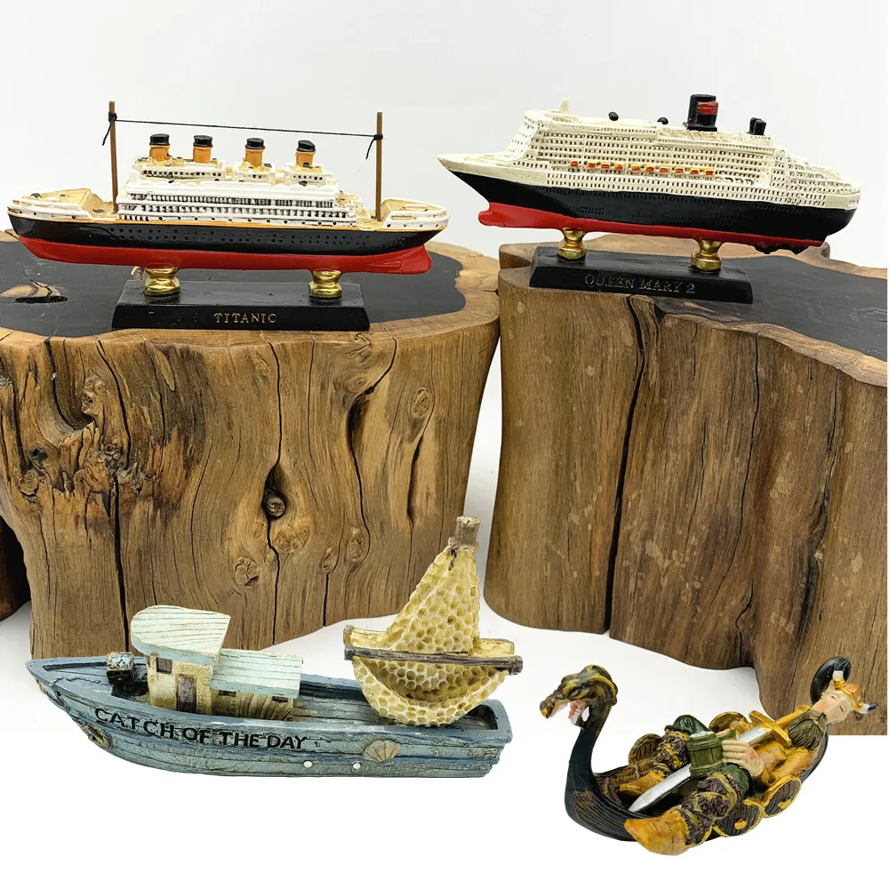 

Miniature Boat Office Handmade Desk Sculpture DIY Sand Table Decoration Articles Handicraft